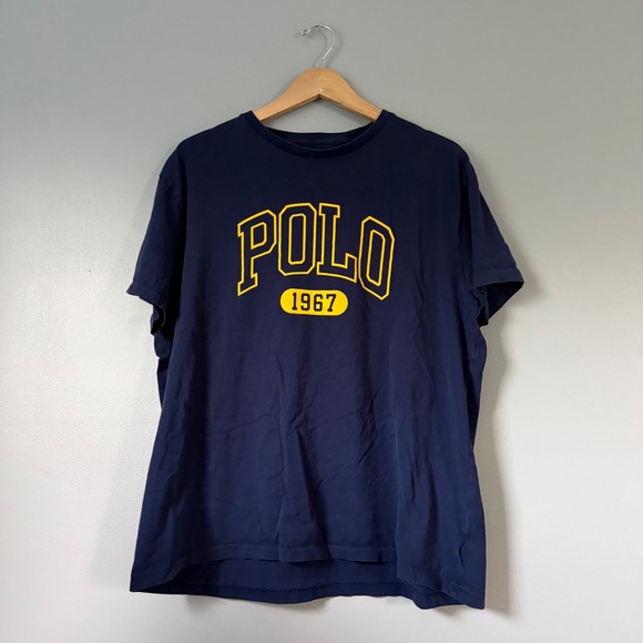 Polo Ralph Lauren Other - Polo Ralph Lauren 1967 Graphic T-Shirt XL Navy Blue Yellow Short Sleeve Tee